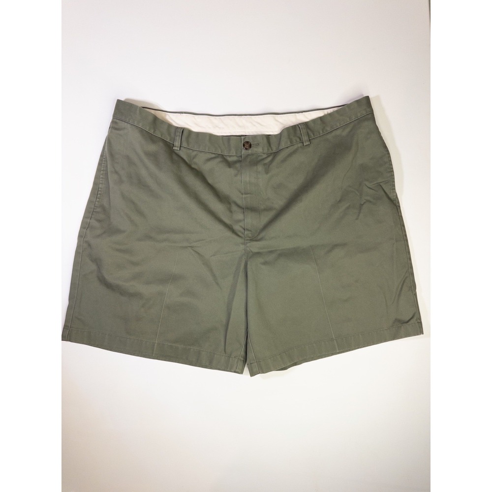 LL Bean Shorts Mens Classic Fit Chino Flat Front Green 46 Summer Beach Casual